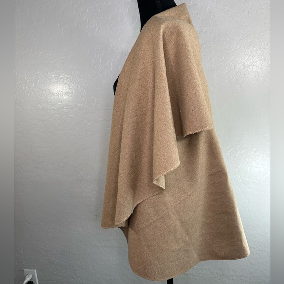 Hipster Row Women's open front cape vest Sleeveless wool blend Brown Sz one size - Picture 3 of 7